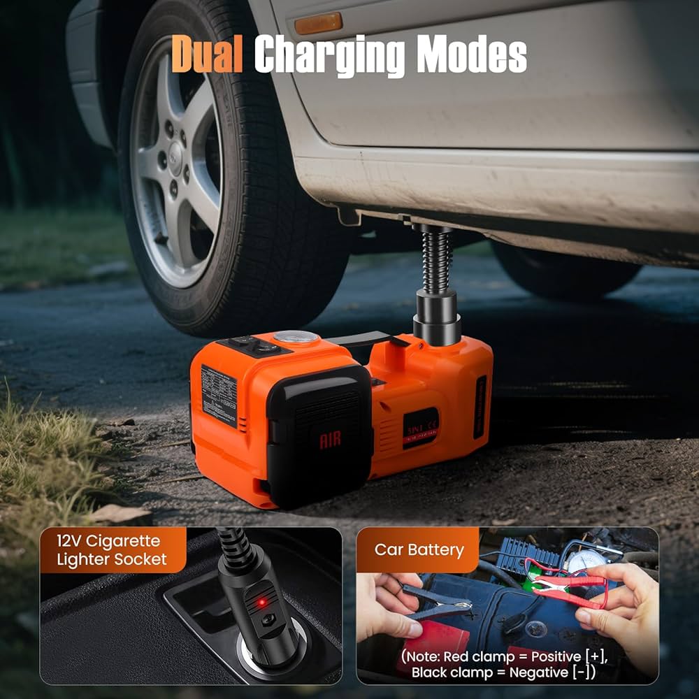 🚗 Kit d'Urgence Voiture | Cric Hydraulique Électrique 5T - Sécurité & Autonomie