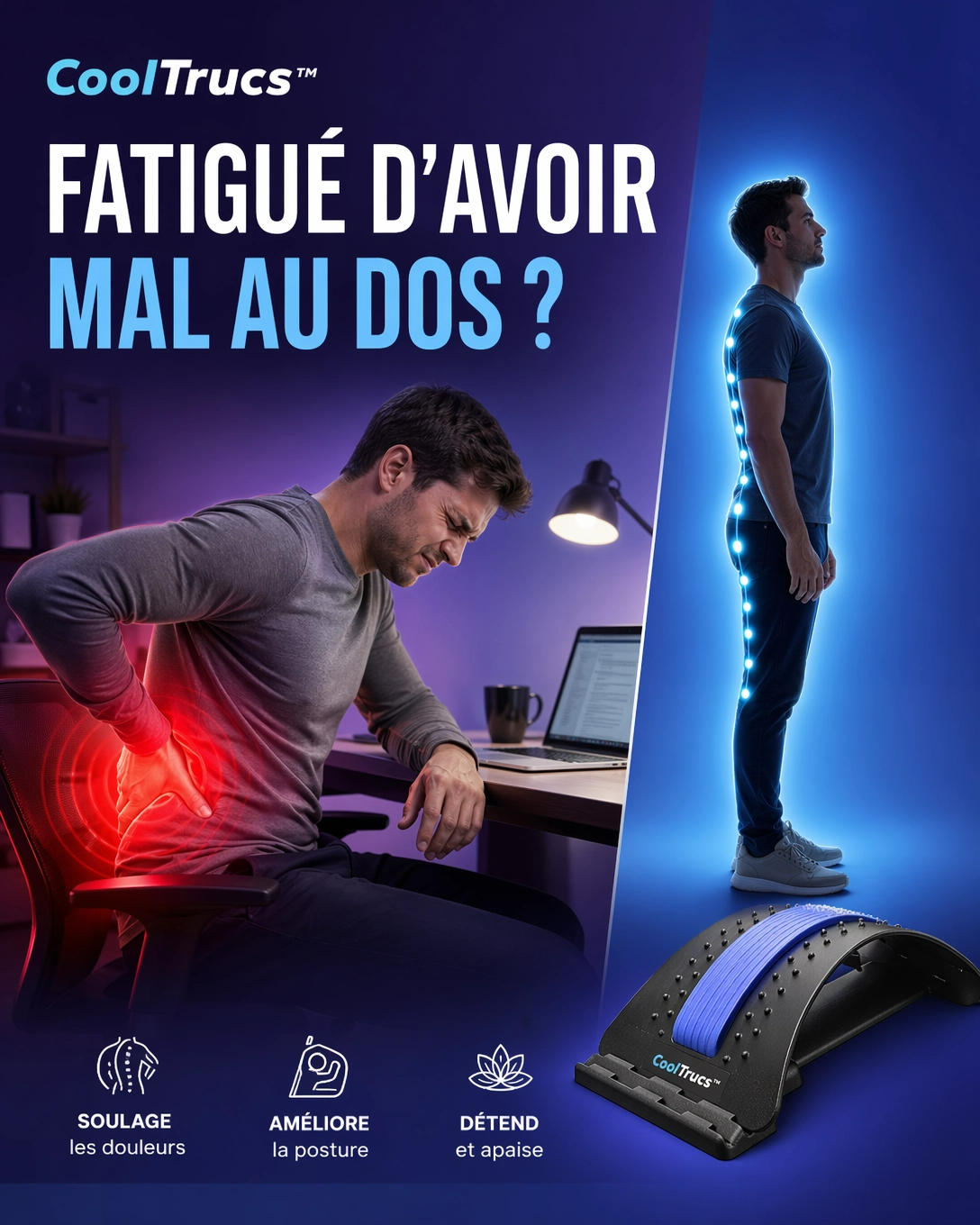 Civière Dorsale pour douleur lombaire