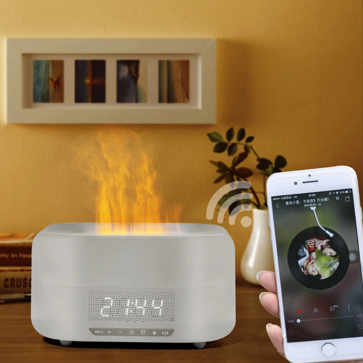 Humidificateur à effet flamme Bluetooth